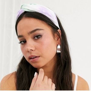 ASOS Mint Green Lilac Purple Tie Dye Twist Headband